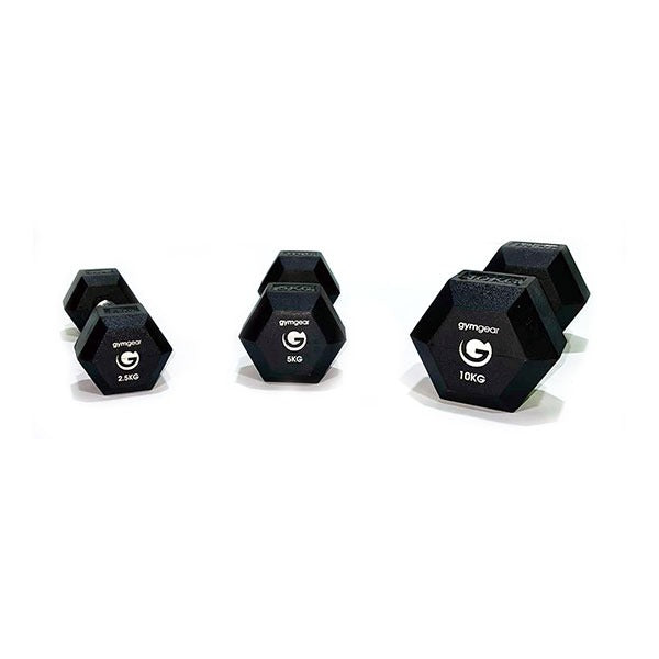 Rubber Hex Dumbbell Set 2.5-25kg GymFitnessUk - Gym Fitness UK