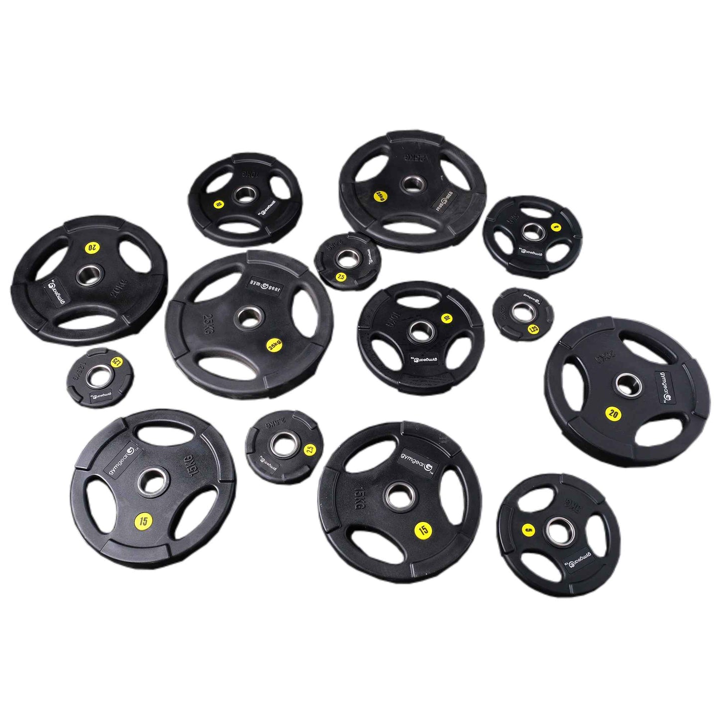 Urethane Olympic Weight Plates (Tri-Grip) – 100kg Set GymFitnessUk