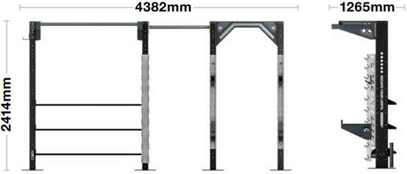 2 Bay Single Sided Bolt Down Frame GymFitnessUk