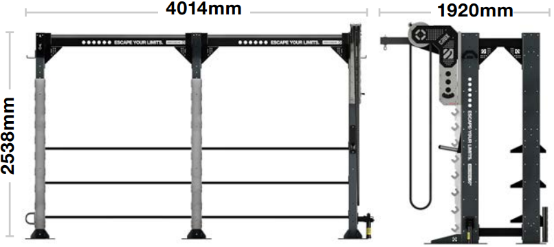 2 Bay Single Sided Bolt Down Frame GymFitnessUk