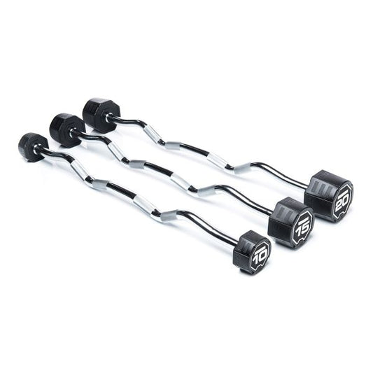 Nucleus Urethane Curl Barbells 10kg - 45kg GymFitnessUk